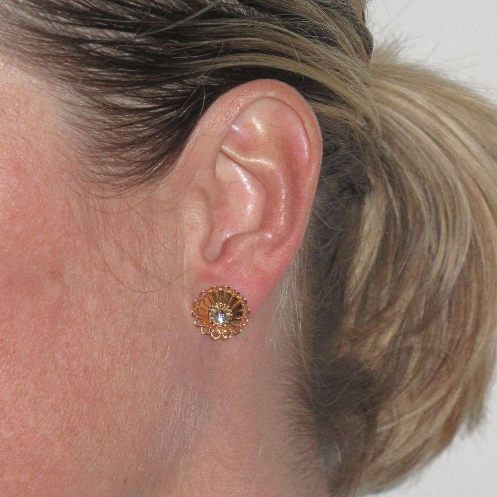 vintage diamond ear studs