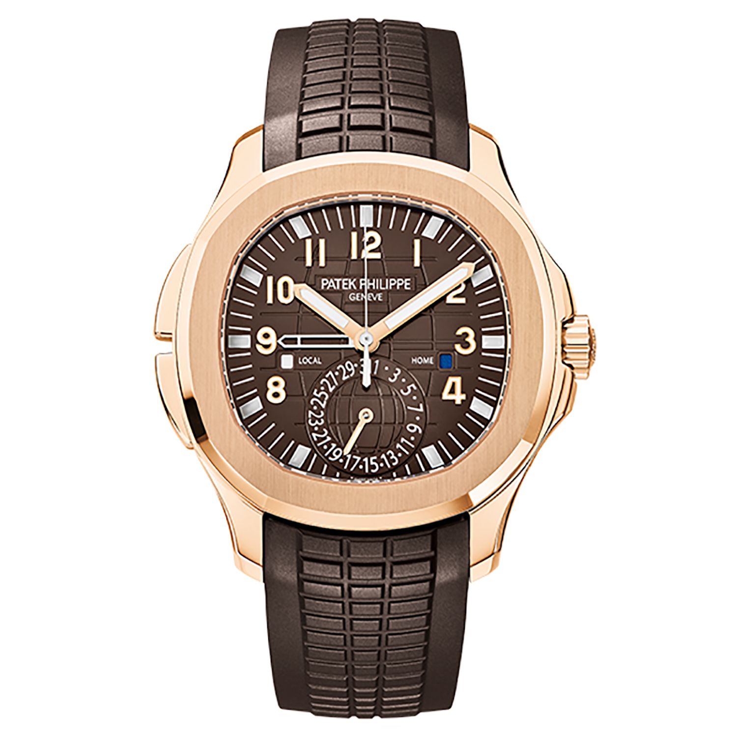 patek philippe mens aquanaut rose gold travel time 5164r-001