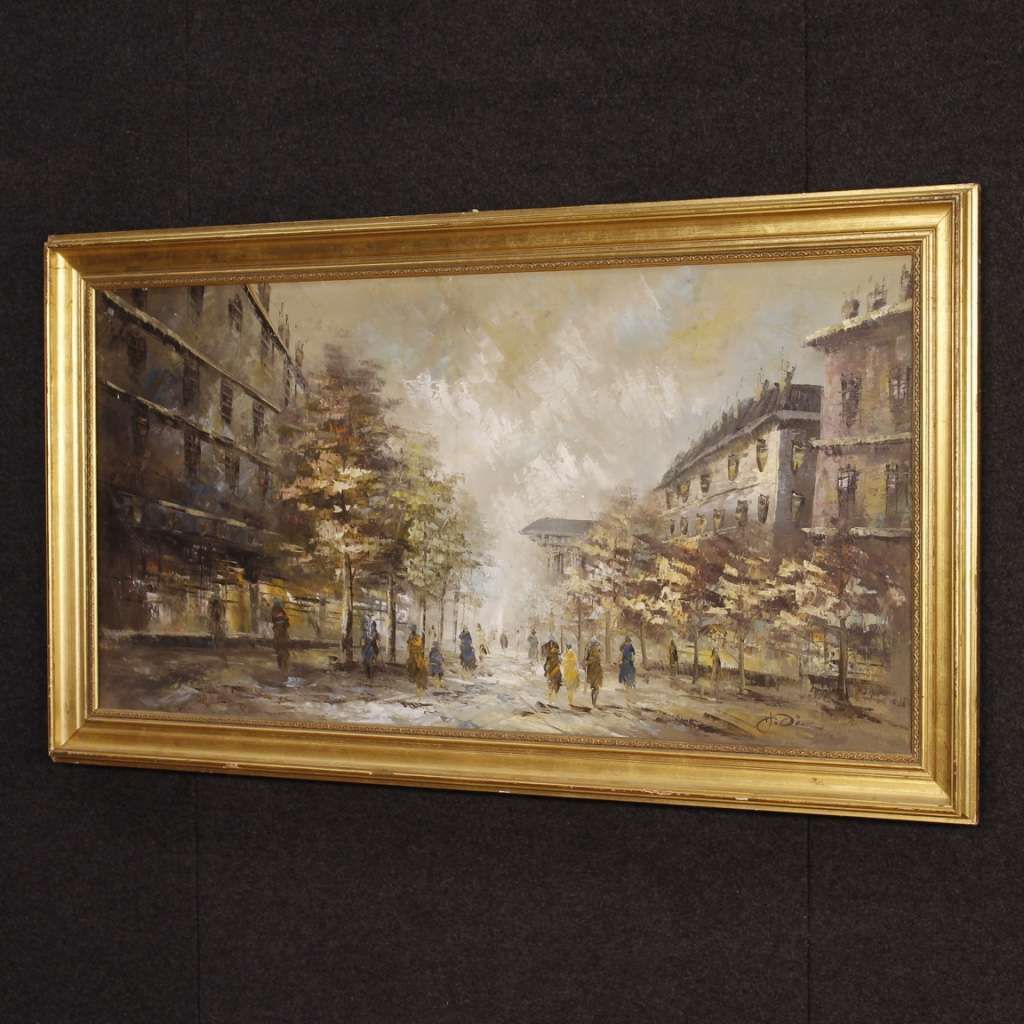 20th Century French Oil Painting Depicting Paris View for sale on Luxify