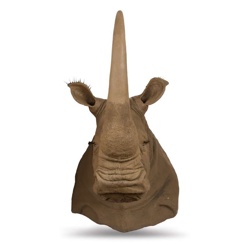 MASSIVE FAUX AFRICAN TAXIDERMY ACRYLIC HANGING RHINO HEAD for sale on ...