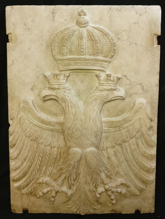 Great Habsburg Imperial Coat of Arms, Trani marble, crafted and carved ...