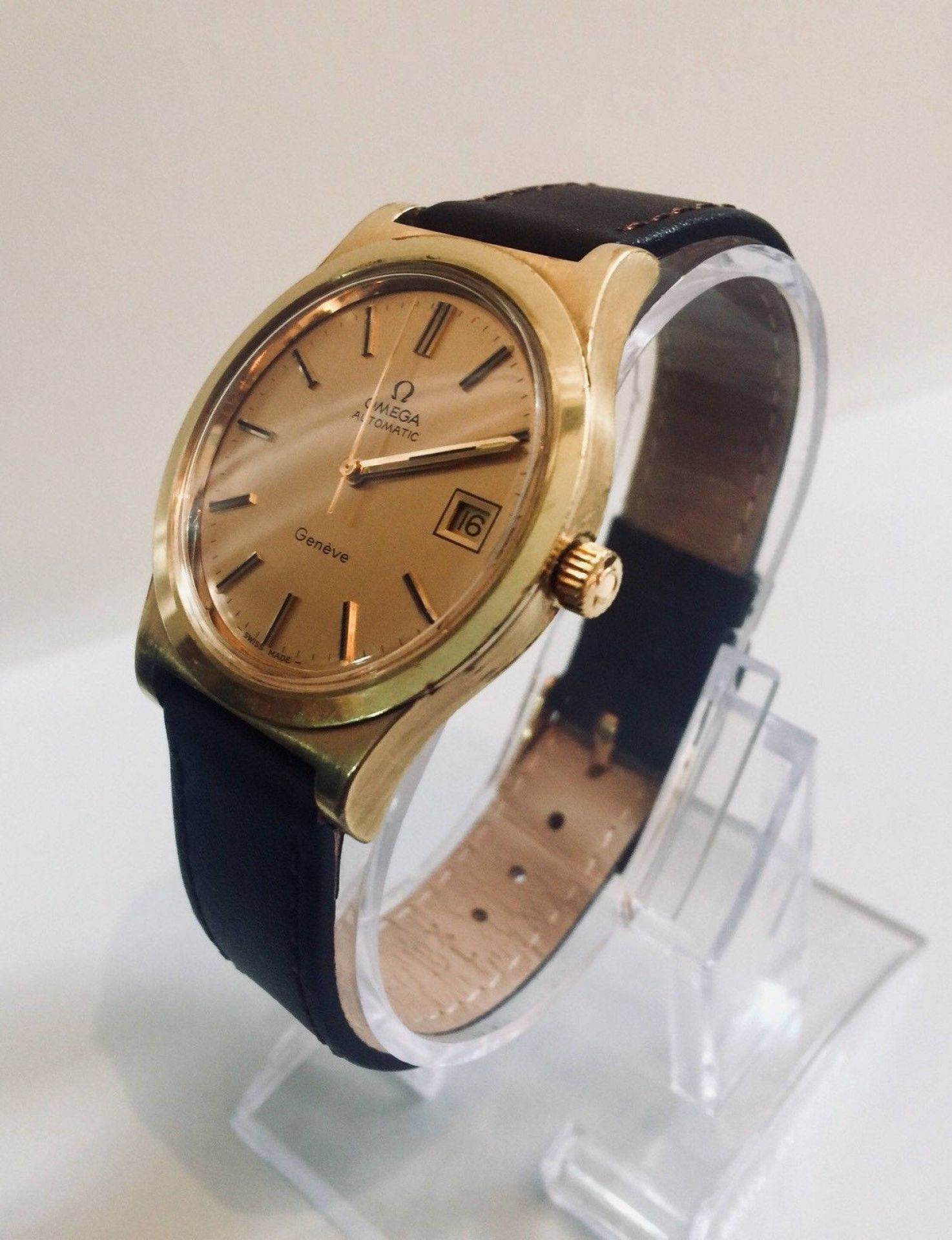 OMEGA MENS GENEVE VINTAGE WATCH CAL 1012 GOLD PLATED ...