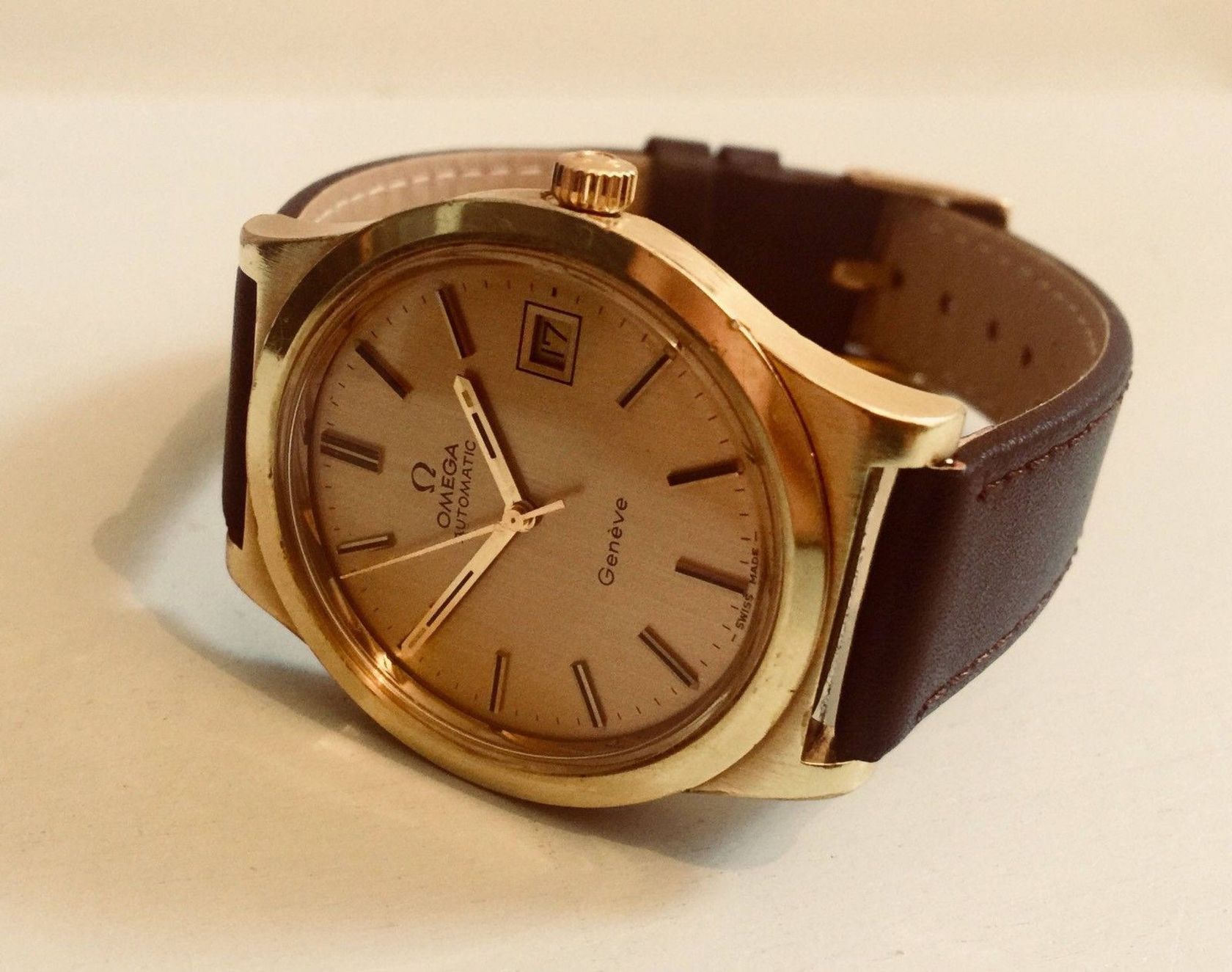 OMEGA MENS GENEVE VINTAGE WATCH CAL 1012 GOLD PLATED ...