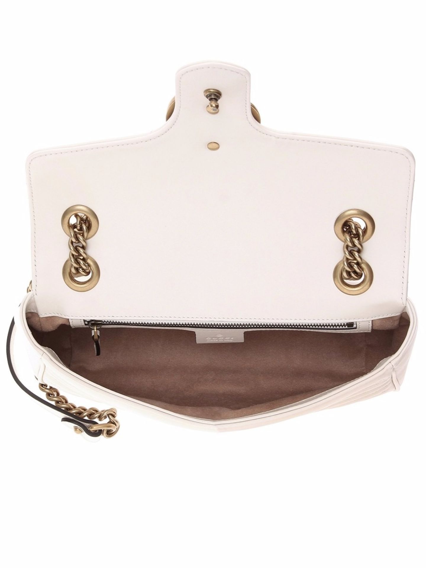 GUCCI GG MARMONT MATELASSÉ WHITE LEATHER SHOULDER BAG for sale on Luxify