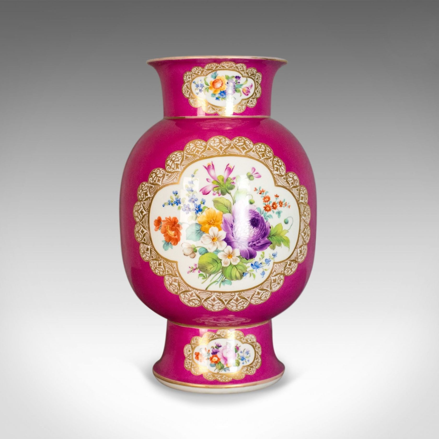 Antique Vase, Large, German, Porcelain, Flower, AR, Ceramics Late 19th Century for sale on Luxify