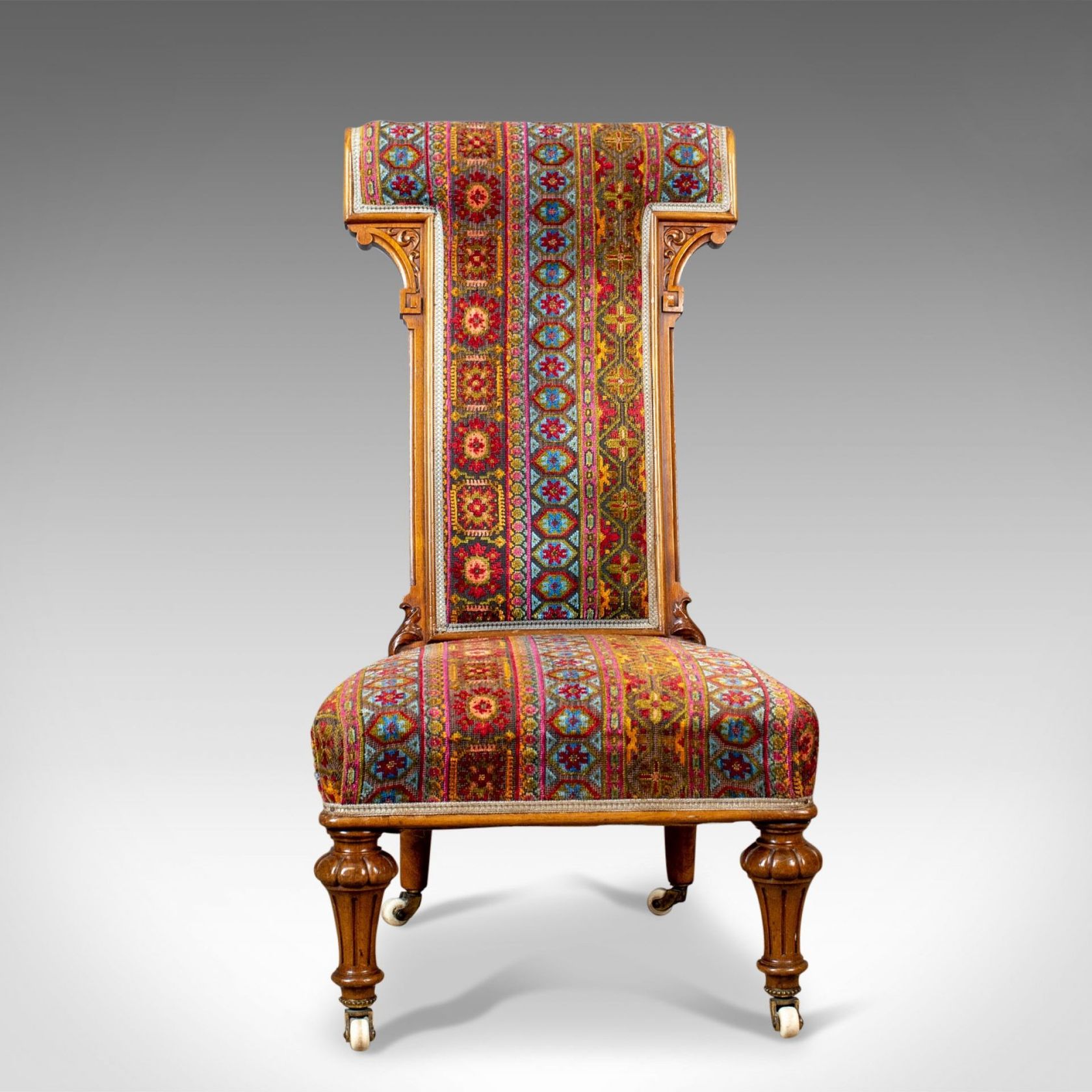 antique prie dieu chair, 19th century, regency