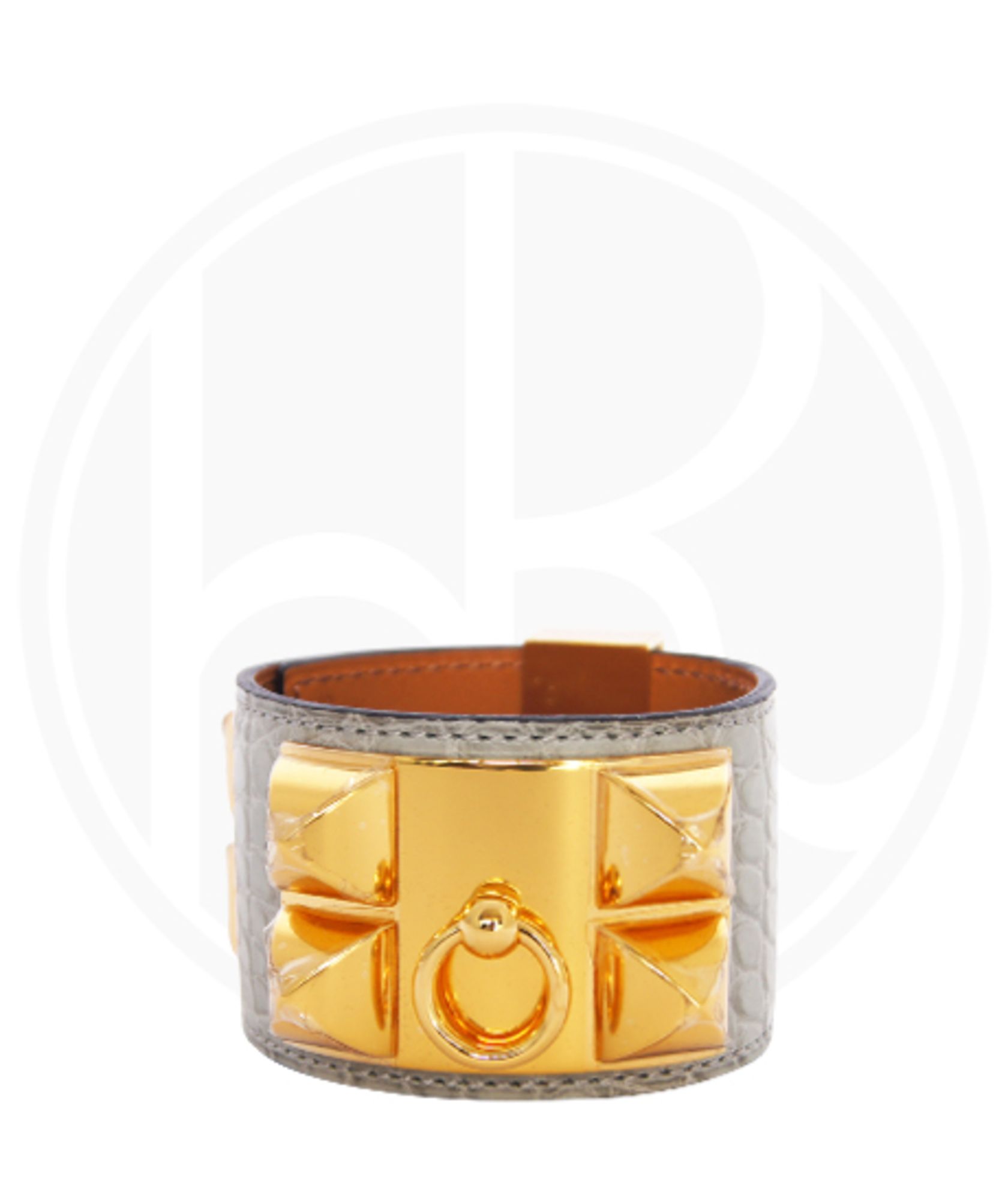 herms gris perle cdc bracelet in gold hardware